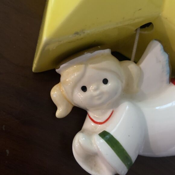 Christmas Music Pull Angel Star Wall Decor Hark The Harold Angels Sing 1984 Vtg - Picture 3 of 9